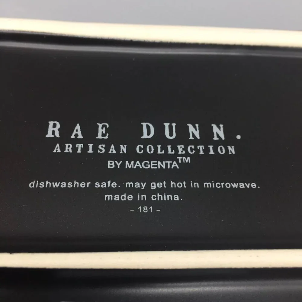 Rae Dunn Happy Halloween Serving Tray Platter Matte Black White 13
